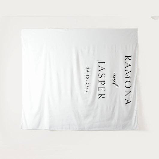 Tenture Simple noir et blanc Gras Mariage moderne (Devant (Horizontal))