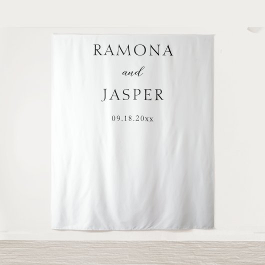 Tenture Simple noir et blanc Gras Mariage moderne (Devant)