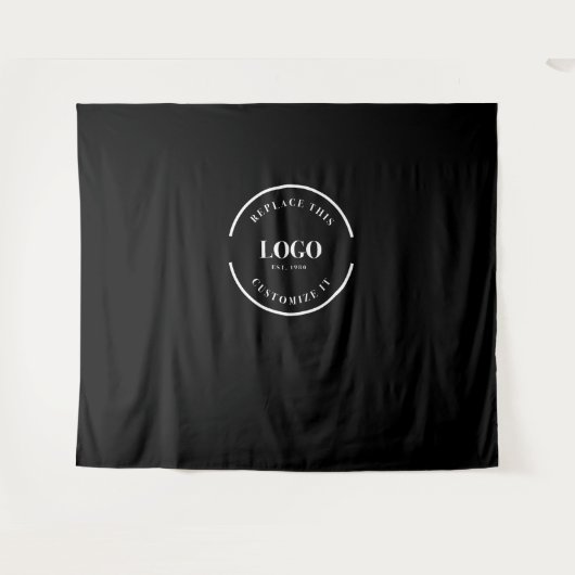 Tenture Simple personnalisation blanc logo arrière-plan En (Devant (Horizontal))