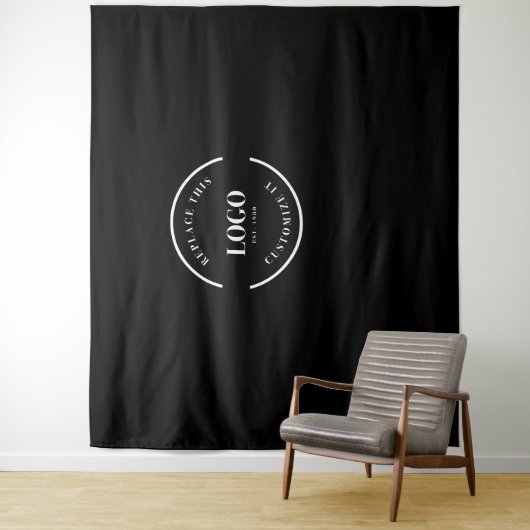 Tenture Simple personnalisation blanc logo arrière-plan En (En situation)