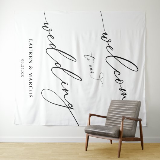 Tenture Simple Script Elegant Mariage fond (En situation (horizontale))