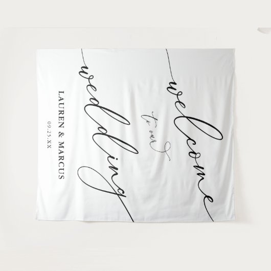 Tenture Simple Script Elegant Mariage fond (Devant (Horizontal))