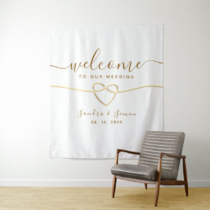 Tenture Simple toile de fond de bienvenue de mariage 