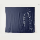 Tenture Simple Toile de Fond de Photo Navy pour un Mariage (Devant (Horizontal))