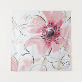 Tenture Simplement aquarelle du rose | florale (Devant (Horizontal))