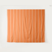 Tenture Simples bandes blanches sur Arrière - plan orange (Devant (Horizontal))