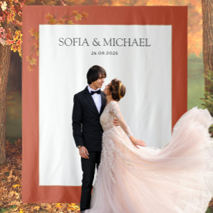 Tenture Simples feuilles d'automne Mariage terre cuite arr