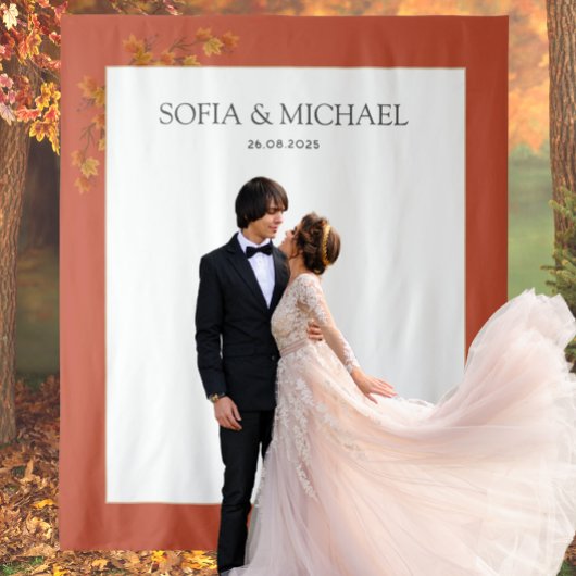 Tenture Simples feuilles d'automne Mariage terre cuite arr