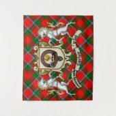 Tenture Sinclair Clan Badge & Unicorns avec Tartan (Devant)