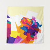 Tenture Singe coloré Abstrait | Oeuvre moderne (Devant (Horizontal))