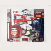 Tenture Sinterklaas Night Village Dutch Holiday Wall (Devant (Horizontal))