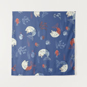 Tenture Sirène de chat, motif transparent texturé. (Devant (Horizontal))