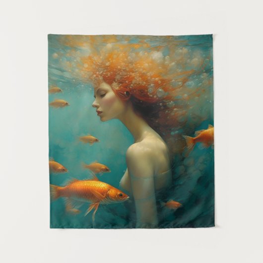Tenture Sirène et poisson d'or (Devant)
