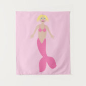 Tenture Sirène Fantastique Rose Clair (Devant)