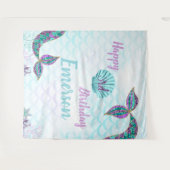 Tenture Sirène, Fond, Fond d'anniversaire, selfie (Devant (Horizontal))