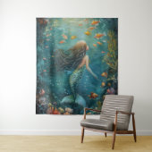 Tenture Sirène Sous La Mer (En situation)