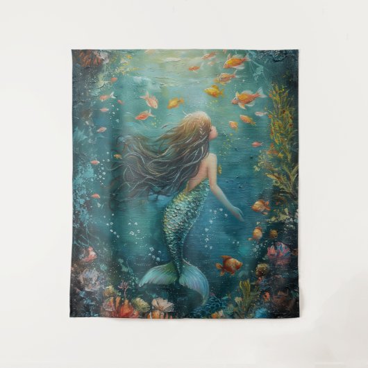 Tenture Sirène Sous La Mer (Devant)