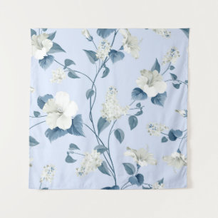 Tenture Siringa, fleurs d'hibiscus, motif en tissu.