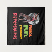 Tenture Sistersaurus Équipe de dinosaures sœurs appariées (Devant (Horizontal))