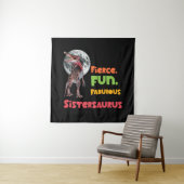 Tenture Sistersaurus Équipe de dinosaures sœurs appariées (En situation)