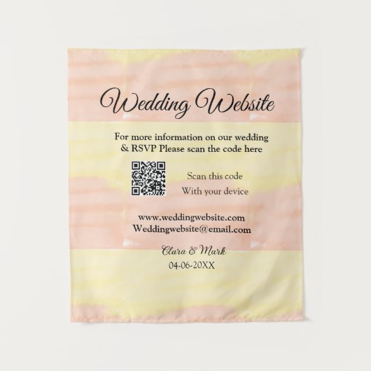 Tenture Site web de mariage ajoutez code QR scan ajoutez n (Devant)
