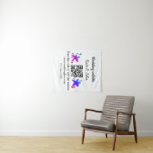 Tenture Site web de mariage minimal simple Q R code ajoute (En situation (horizontale))