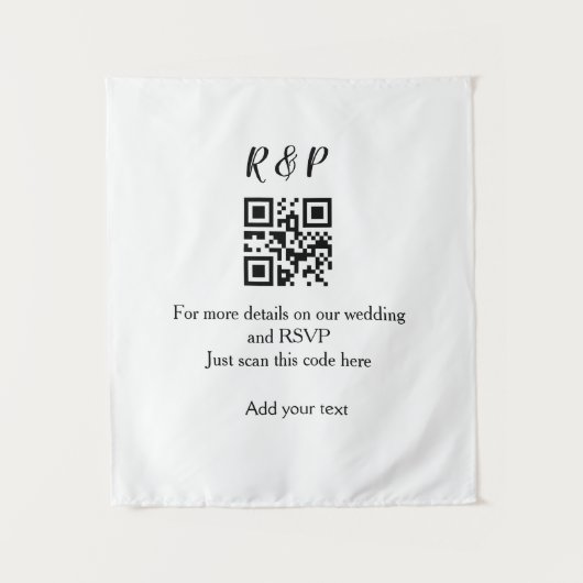Tenture site web de mariage rsvp q r code ajouter nom text (Devant)