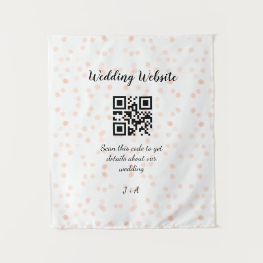 Tenture Site web de mariage scannez le code QR pour les dé (Devant)