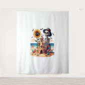 Tenture Skeleton cool à la plage (Devant)