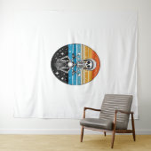 Tenture Skeleton équitation moto (En situation (horizontale))