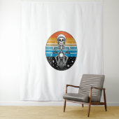 Tenture Skeleton équitation moto (En situation)