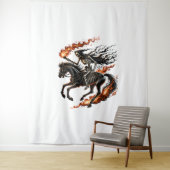 Tenture Skeleton Horseman Riding Flaming Horse (En situation)