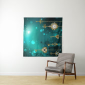 Tenture Skeleton Keys on Green Background (En situation (horizontale))