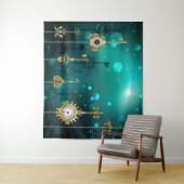 Tenture Skeleton Keys on Green Background (En situation)