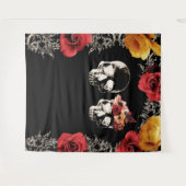 Tenture Skeleton Skull Rouge Jaune Photographie fond (Devant (Horizontal))