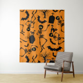 Tenture Skeletons d'Halloween Macabre Dance (En situation)