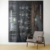 Tenture Skeletts de danse d'Halloween (En situation)