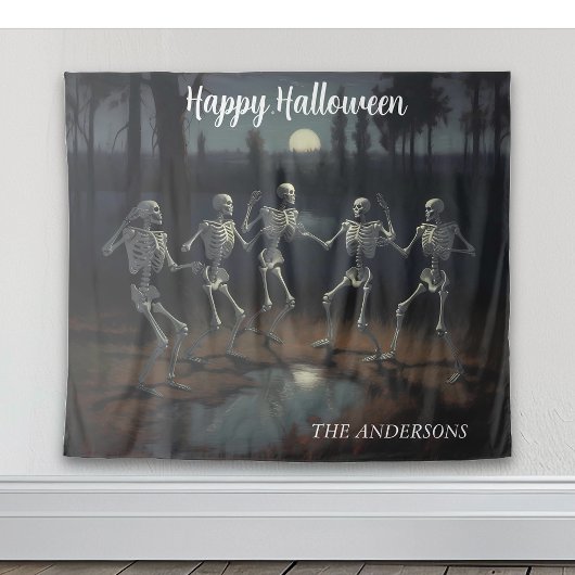 Tenture Skeletts de danse d'Halloween