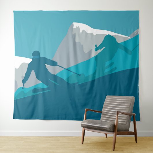 Tenture Ski En Montagne - Skieurs (En situation (horizontale))