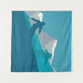 Tenture Ski En Montagne - Skieurs Illustration Abstraite (Devant (Horizontal))