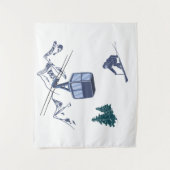 Tenture Ski Scene Sports d'hiver (Devant)