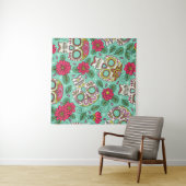 Tenture Skull and Flowers. Seamless Background. Mexican da (En situation (horizontale))