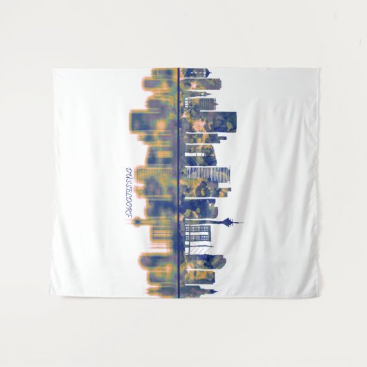 Tenture Skyline de Dusseldorf (Devant (Horizontal))