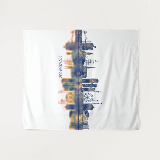 Tenture Skyline de Göteborg (Devant (Horizontal))