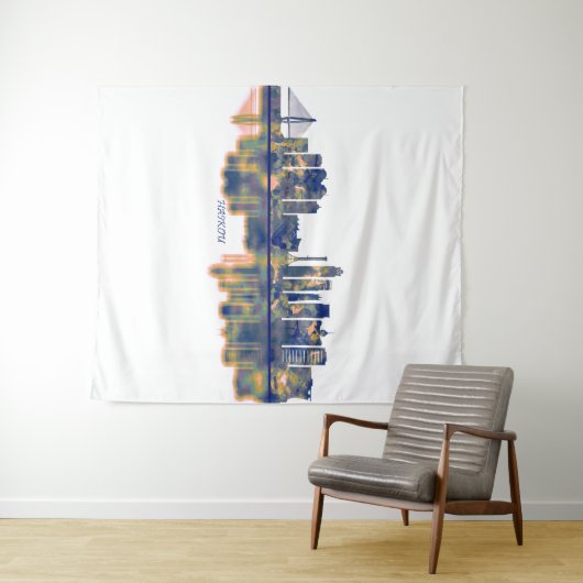 Tenture Skyline Haikou (En situation (horizontale))