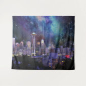 Tenture Skyline Spacey Seattle (Devant (Horizontal))