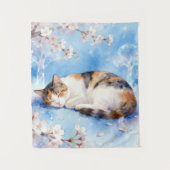 Tenture Sleeping Calico Dreaming of Hanami (Devant)