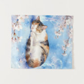 Tenture Sleeping Calico Dreaming of Hanami (Devant (Horizontal))