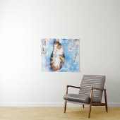 Tenture Sleeping Calico Dreaming of Hanami (En situation (horizontale))