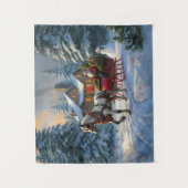 Tenture Sleigh Père Noël à cheval de Noël (Devant)